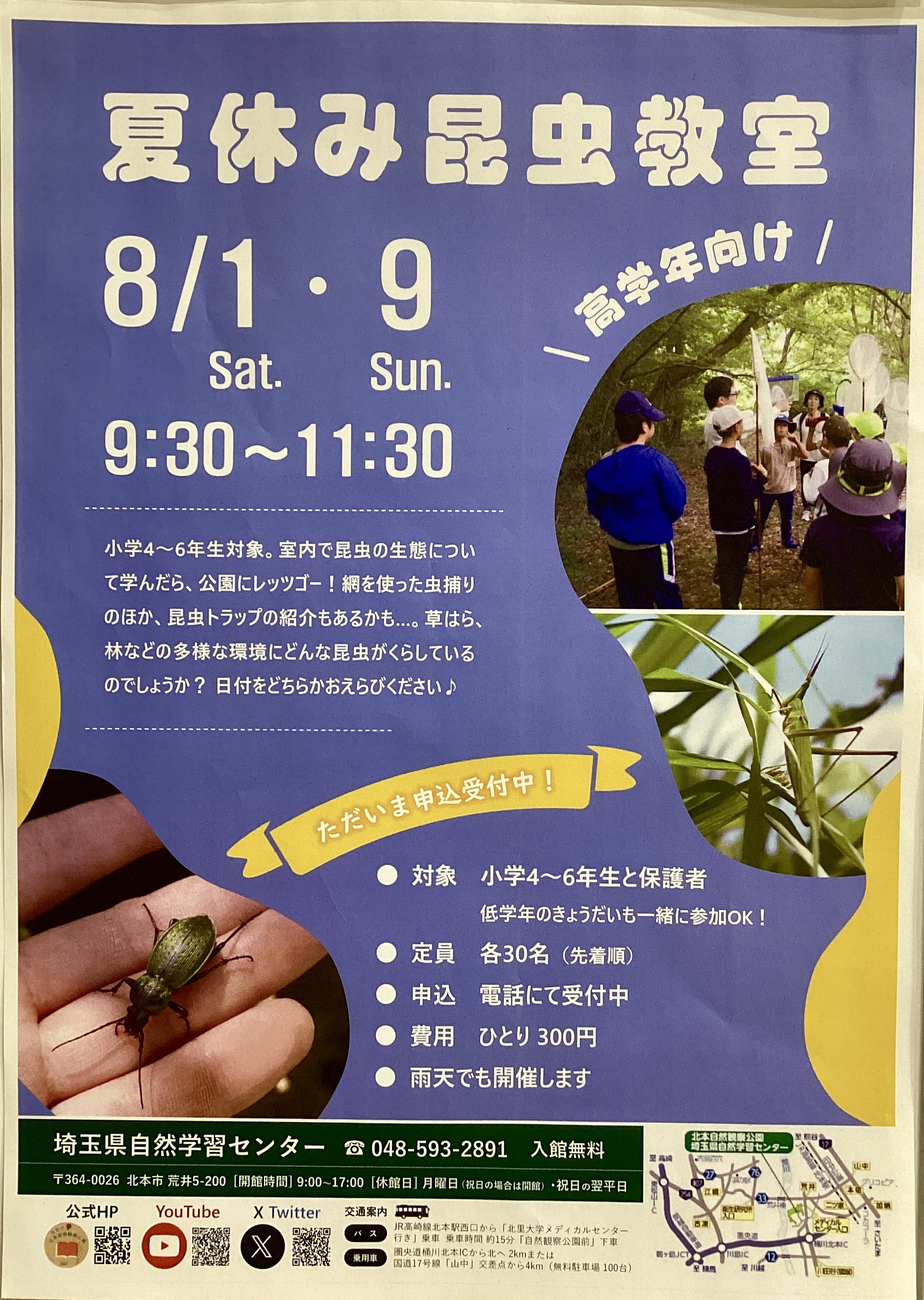 【自然学習センター】夏休みのイベント🪲